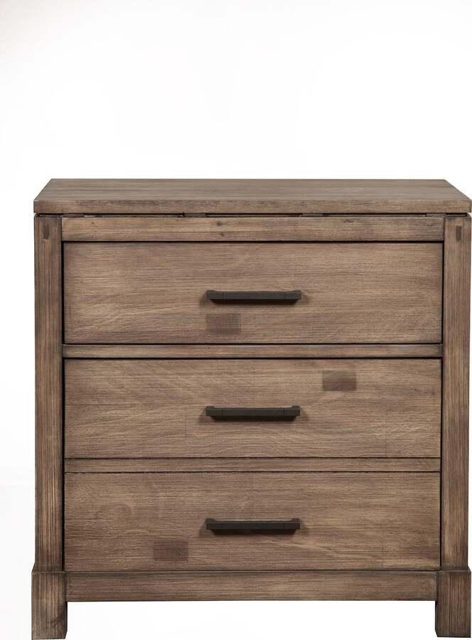 Alpine Furniture Nightstands & Side Tables - Sydney 2 Drawer Nightstand Weathered Grey