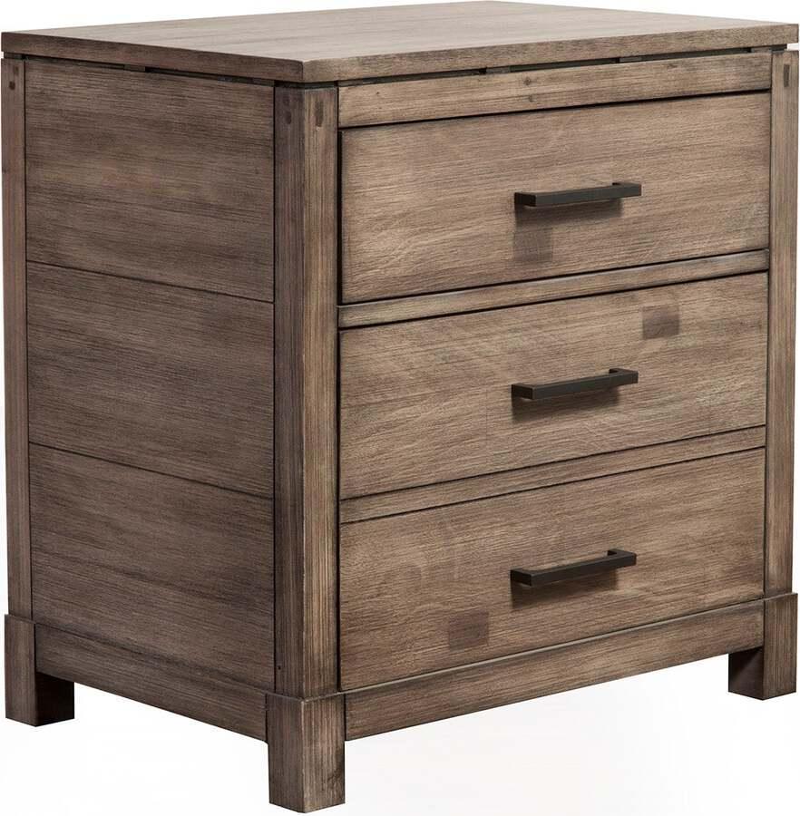 Alpine Furniture Nightstands & Side Tables - Sydney 2 Drawer Nightstand Weathered Grey