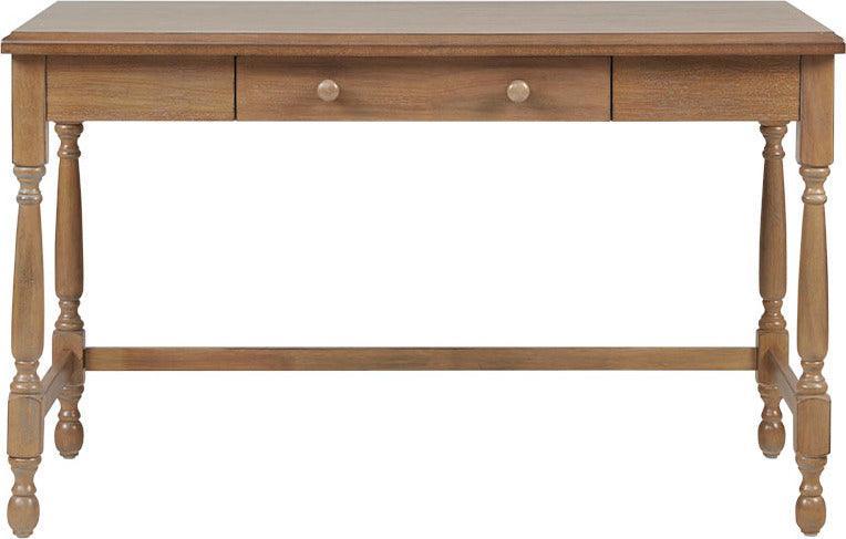 Olliix.com Desks - Tabitha Solid Wood Desk with 1 Drawer and turned legs Natural