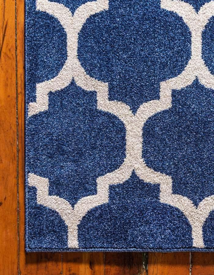 Unique Loom Indoor Rugs - Trellis Contemporary Palace Rectangular Rug Navy Blue