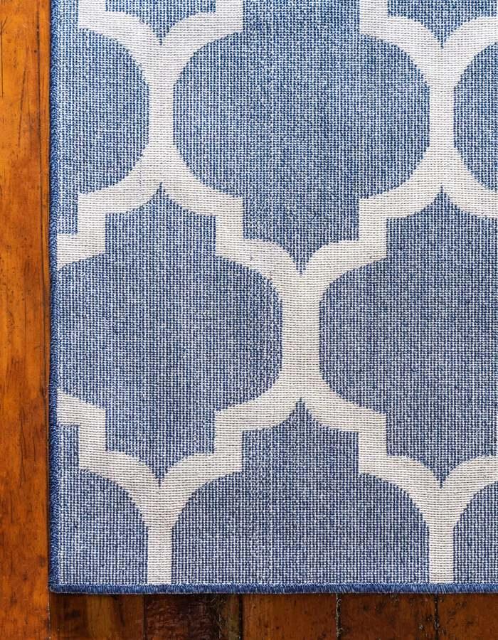 Unique Loom Indoor Rugs - Trellis Contemporary Palace Rectangular Rug Navy Blue