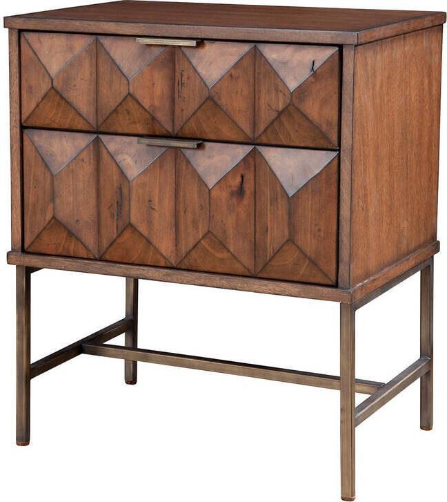 Alpine Furniture Nightstands & Side Tables - Trig Two Drawer Nightstand