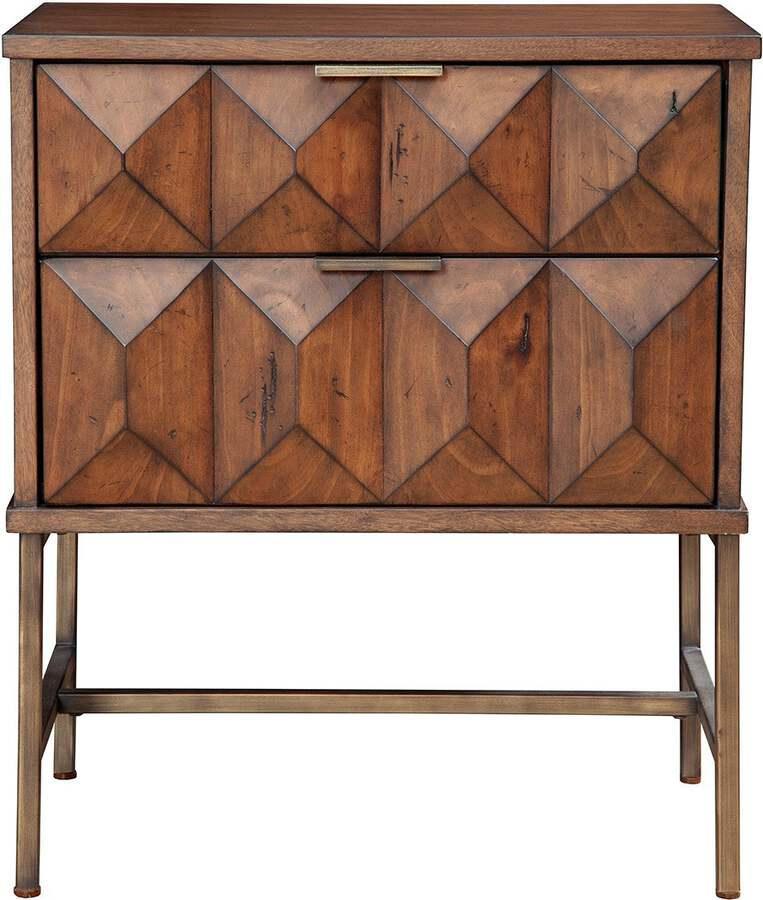 Alpine Furniture Nightstands & Side Tables - Trig Two Drawer Nightstand