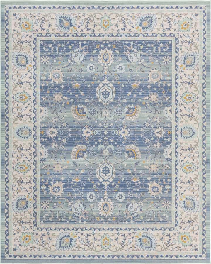 Unique Loom Indoor Rugs - Whitney French 10x14 Rectangular Rug French Blue