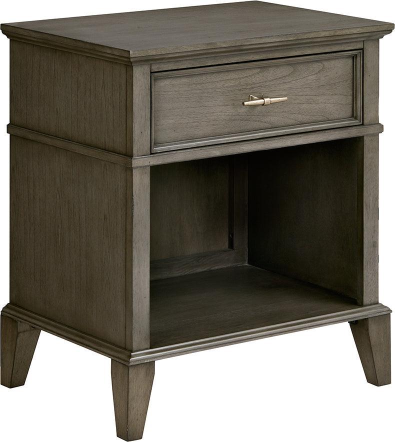 Olliix.com Nightstands & Side Tables - Yardley Transitional 1 Drawer Night Stand 24W x 17D x 28H" Reclaimed Gray