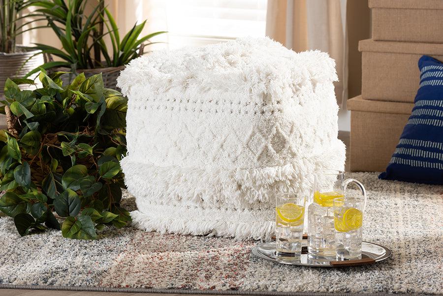 Wholesale Interiors Ottomans & Stools - Curlew Moroccan Ottoman Ivory
