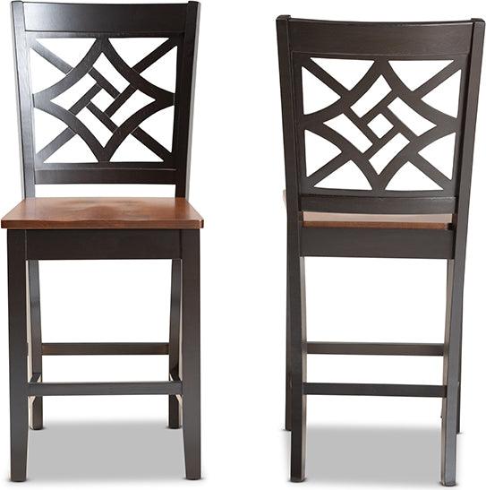 Wholesale Interiors Barstools - Nicolette Bar Stool Dark Brown & Walnut Brown (Set of 2)