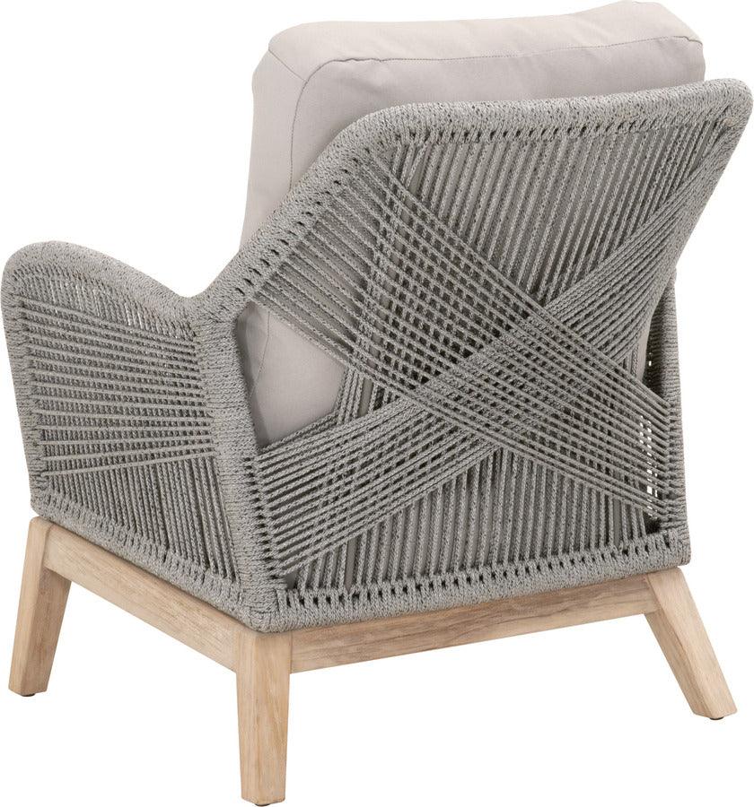 Essentials For Living Outdoor Chairs - Loom Outdoor Club Chair Platinum Rope, Smoke Gray, Gray Teak