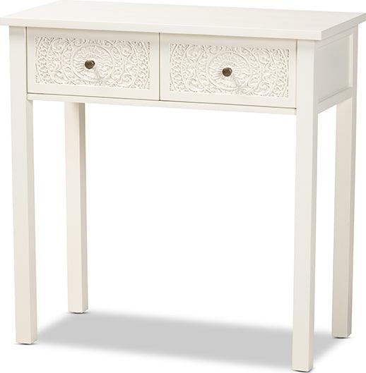 Wholesale Interiors Consoles - Lambert Classic and Traditional White Finished Wood 2-Drawer Console Table