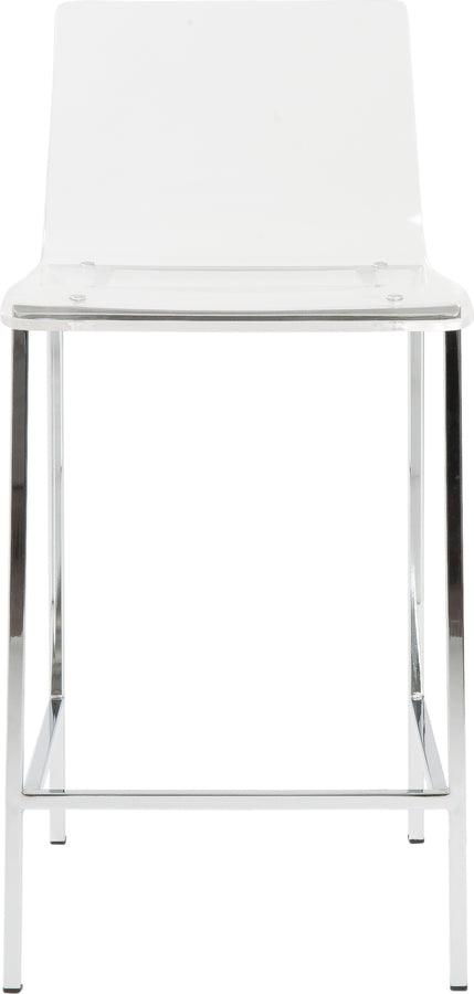 Euro Style Barstools - Chloe Counter Stool in Clear with Chrome Legs - Set of 2