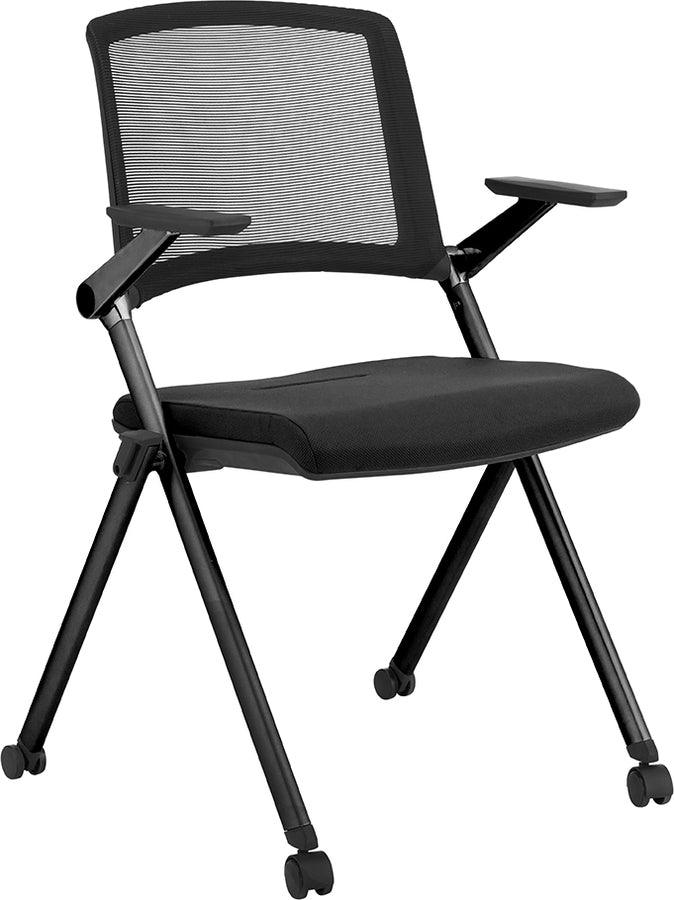 Euro Style Task Chairs - Reino Stacking Visitor Chair Black- Set of 2