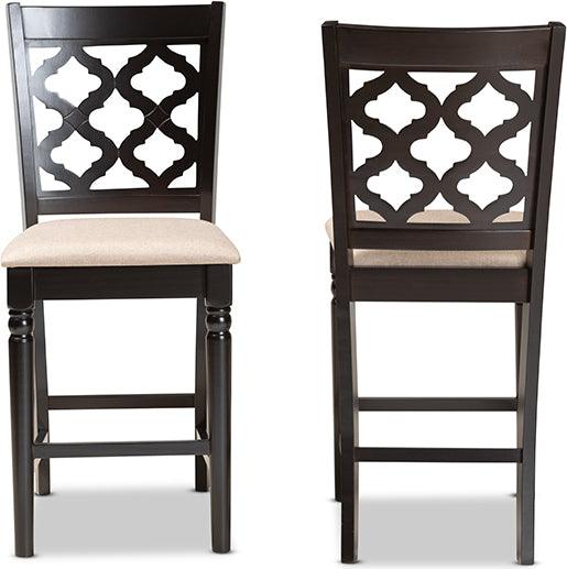 Wholesale Interiors Barstools - Ramiro Bar Stool Sand & Dark Brown (Set of 2)