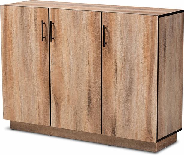 Wholesale Interiors Buffets & Sideboards - Patton Natural Oak Finished Wood 3-Door Dining Room Sideboard Buffet