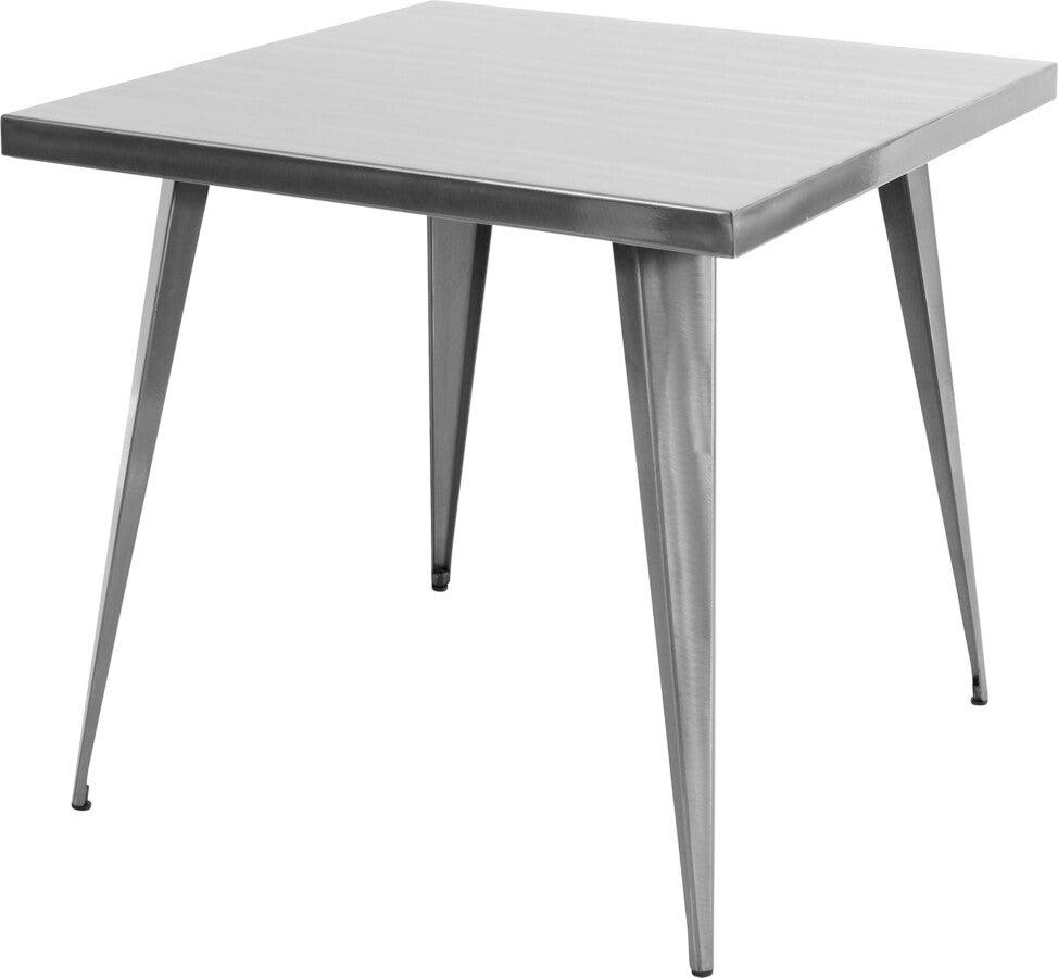 Lumisource Dining Tables - Austin Industrial Dining Table Brushed Silver