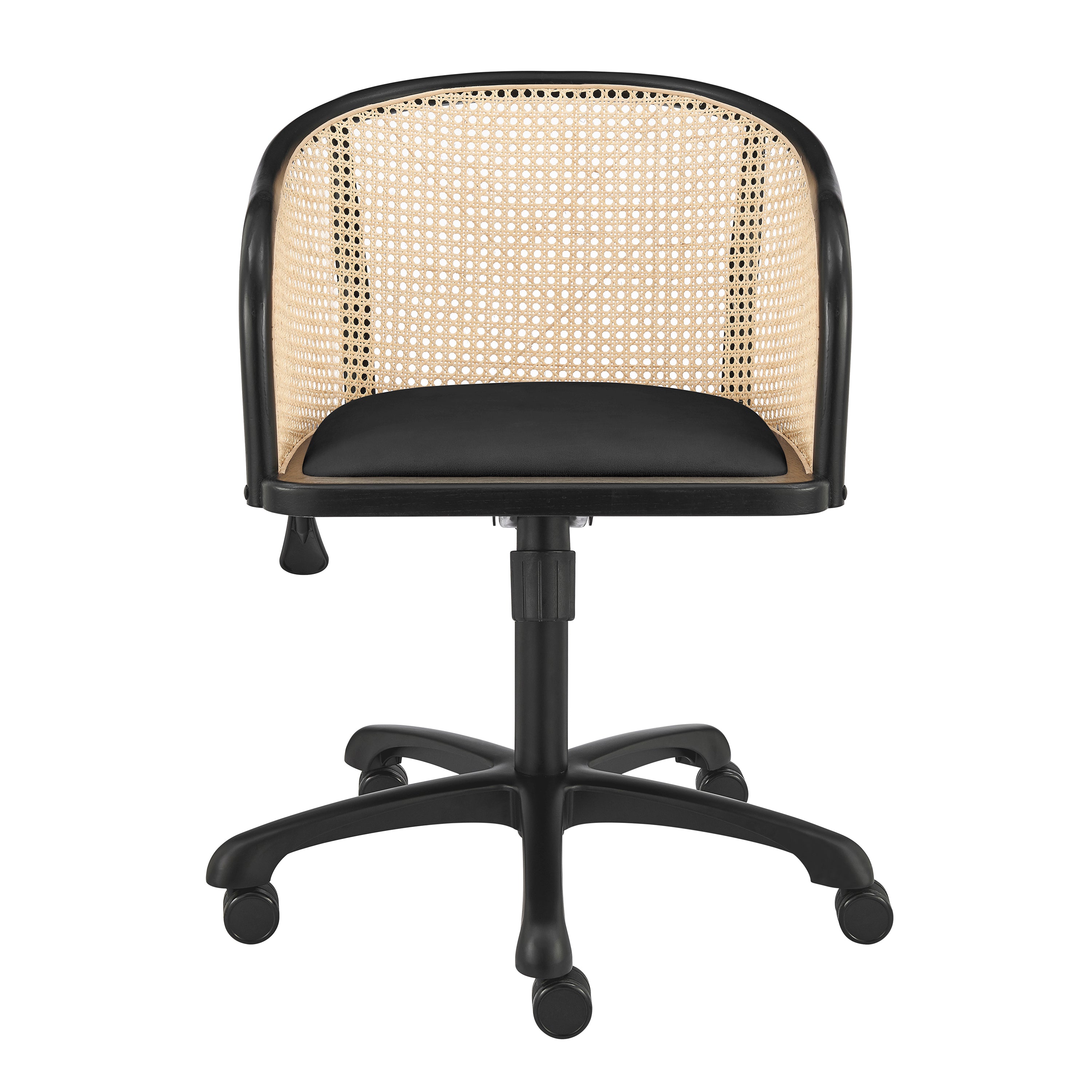 Euro Style Task Chairs - Elsy Office Chair in Black with Black Velvet Seat and Black Base