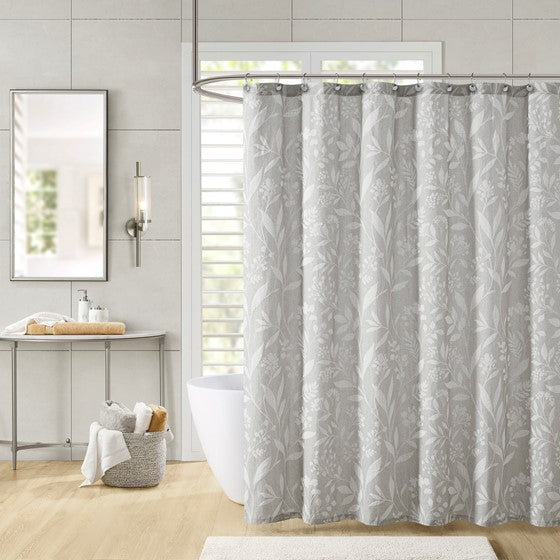 Olliix.com Shower Curtains - Floral Shower Curtain Taupe