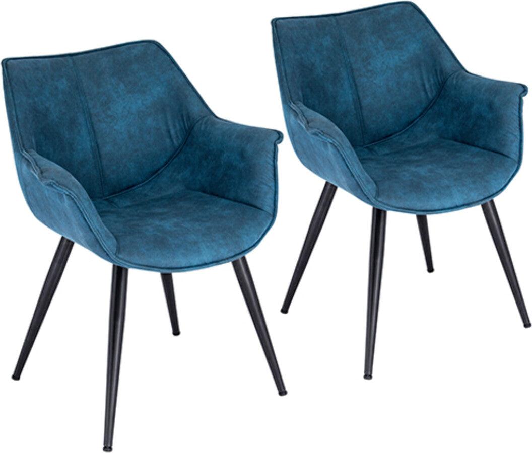 Lumisource Accent Chairs - Wrangler Industrial Accent Chair in Blue - Set of 2