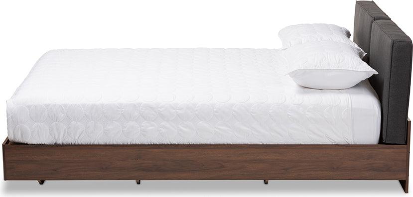 Wholesale Interiors Beds - Iselin Queen Storage Bed Dark Gray & Walnut Brown