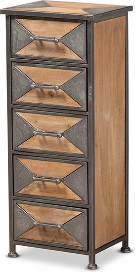 Wholesale Interiors Buffets & Cabinets - Laurel Whitewashed Oak Brown Finished Wood 5-Drawer Accent Storage Cabinet