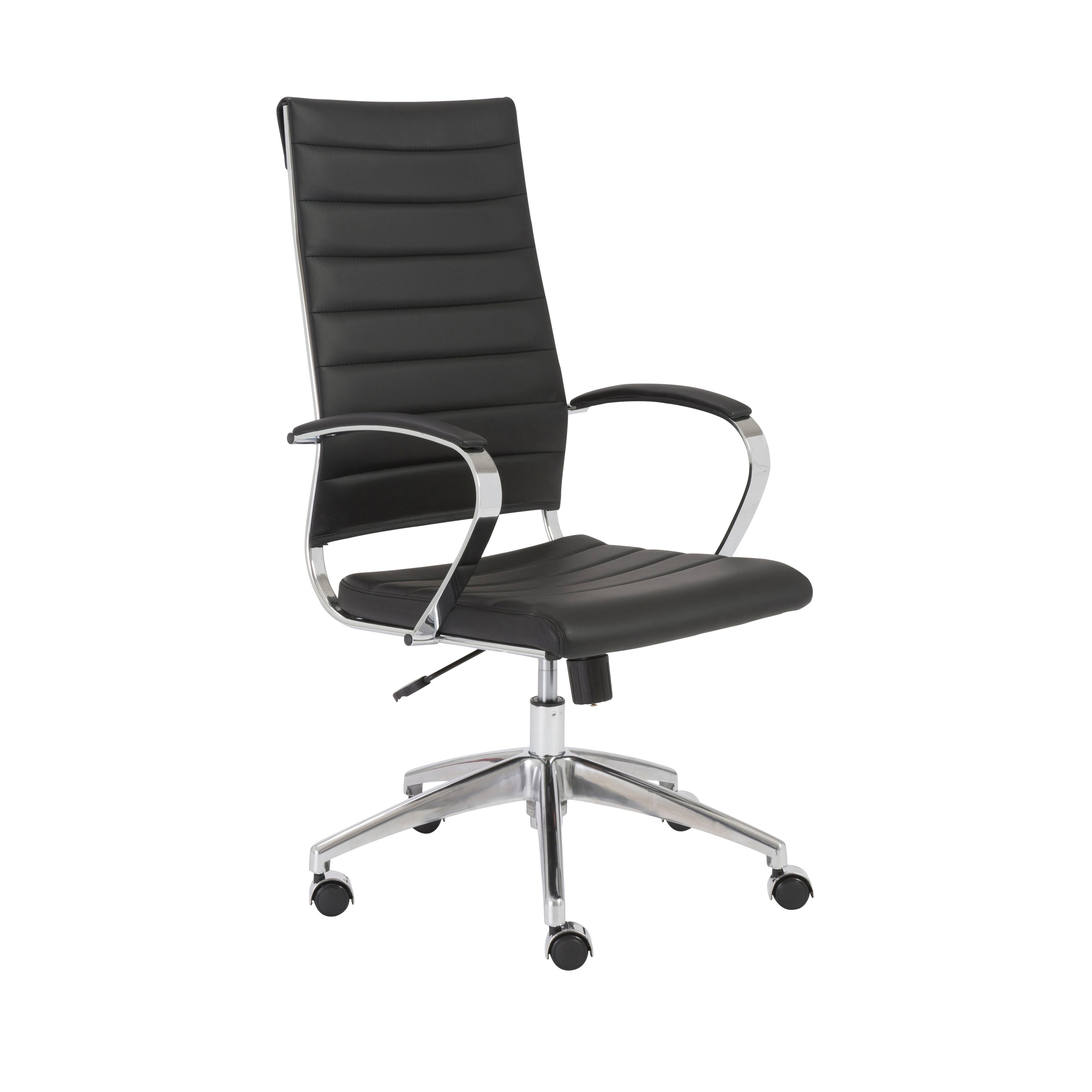 Euro Style Task Chairs - Axel High Back Office Chair in Black with Aluminum Base