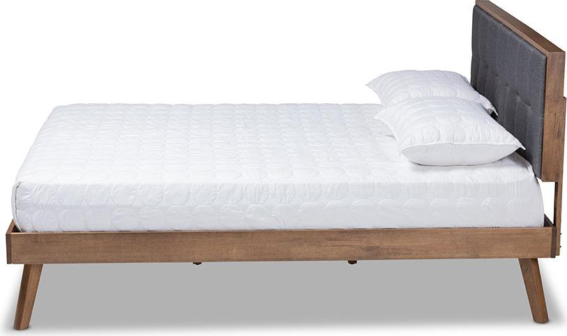 Wholesale Interiors Beds - Alke Queen Bed Dark Gray & Walnut