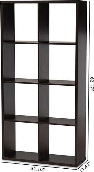 Wholesale Interiors Bedroom Organization - Janne Modern and Contemporary Dark Brown Finished 8-Cube Multipurpose Storage Shelf