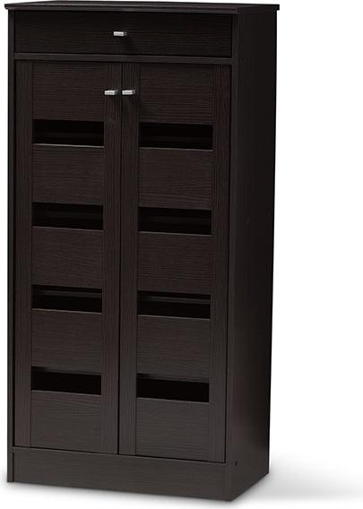 Wholesale Interiors Shoe Storage - Acadia Modern and Contemporary Wenge Brown Finished Shoe Cabinet