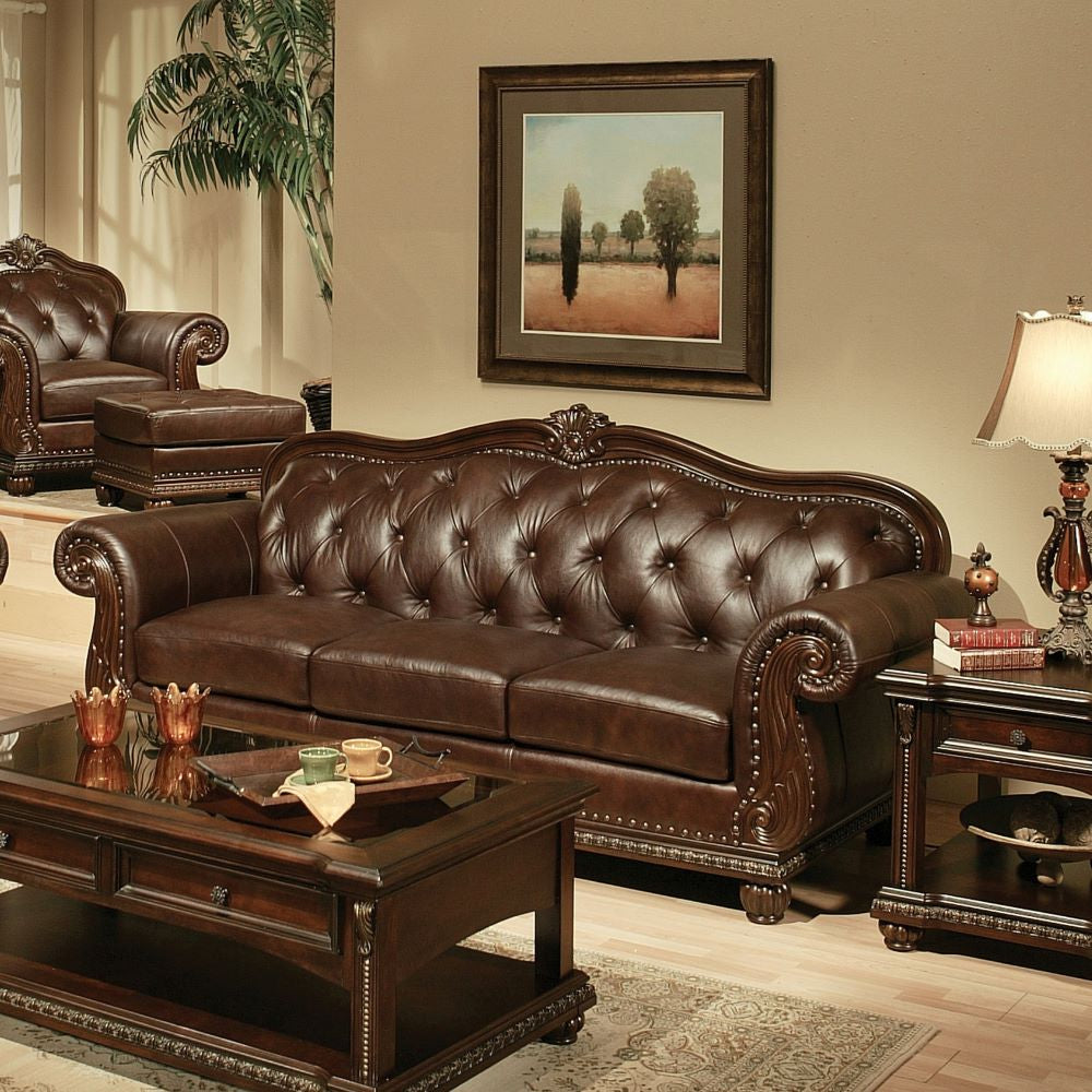 ACME Furniture Sofas & Couches - Sofa , Espresso Top Grain Leather Match 15030