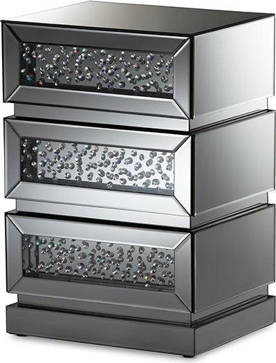 Wholesale Interiors Nightstands & Side Tables - Sabrina Nightstand Silver Mirrored