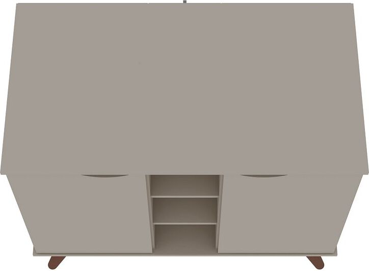 Manhattan Comfort Buffets & Sideboards - Hampton 39.37 Buffet Stand Cabinet with 7 Shelves & Solid Wood Legs in Off White