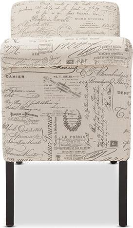 Wholesale Interiors Benches - Avignon Script-Patterned French Laundry Fabric Storage Ottoman Bench
