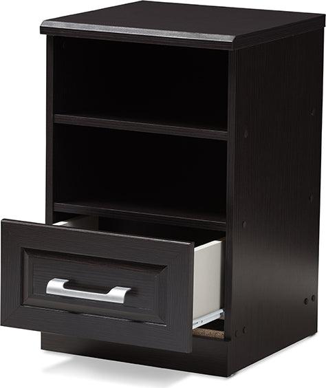Wholesale Interiors Nightstands & Side Tables - Odelia Nightstand Wenge Dark Brown
