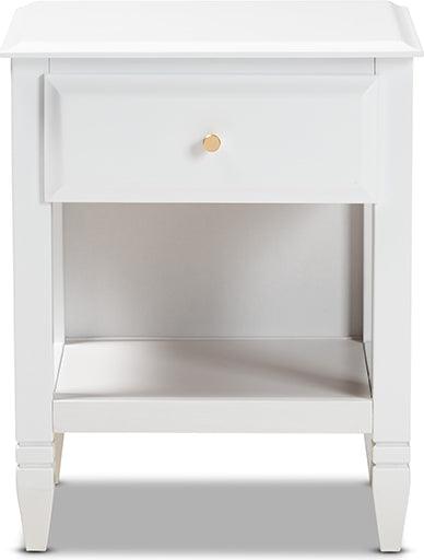 Wholesale Interiors Nightstands & Side Tables - Naomi Nightstand White & Gold