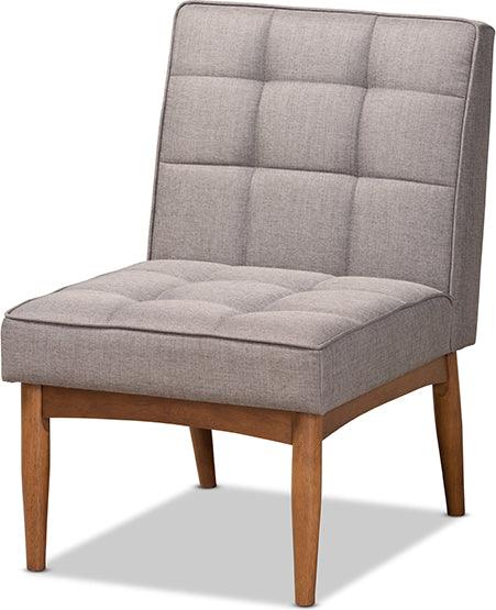 Wholesale Interiors Dining Chairs - Sanford Mid-Century Dining Chair Gray & Walnut Brown