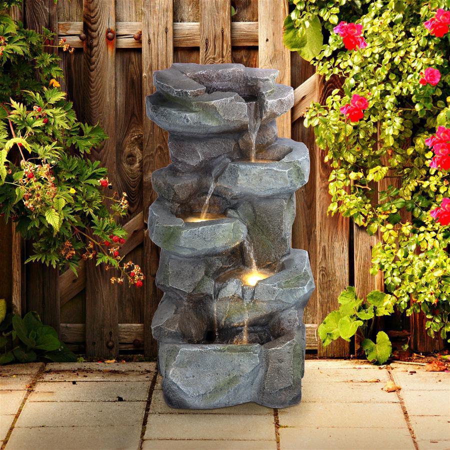 Design Toscano Fountains - Rocky Peak Cascading Waterfall Fountain