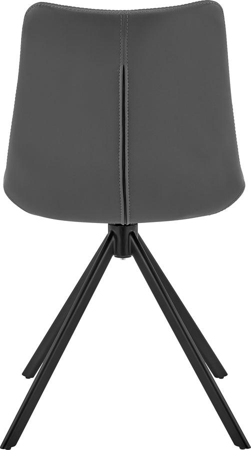 Euro Style Accent Chairs - Vind Swivel Side Chair in Gray Leatherette with Black Steel Legs - Set of 1