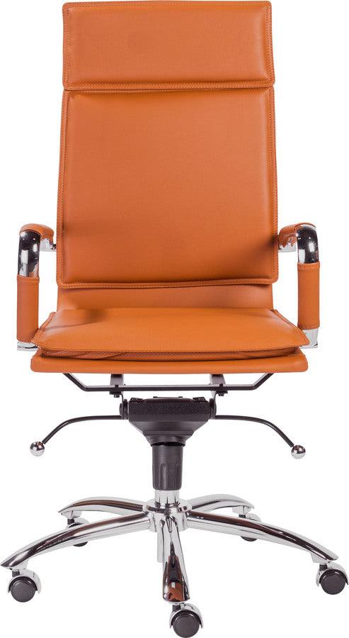 Euro Style Task Chairs - Gunar Pro High Back Office Chair in Cognac