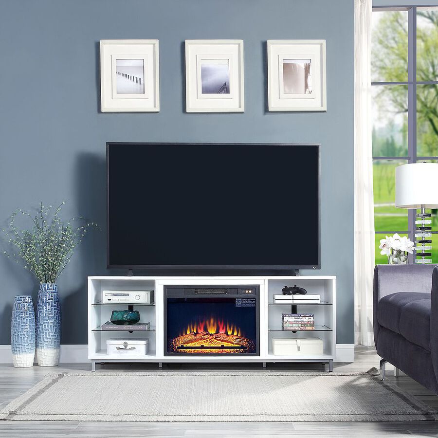 Manhattan Comfort Fireplaces - Brighton Fireplace in White