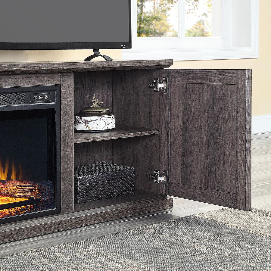Manhattan Comfort Fireplaces - Franklin Fireplace in Heavy Brown