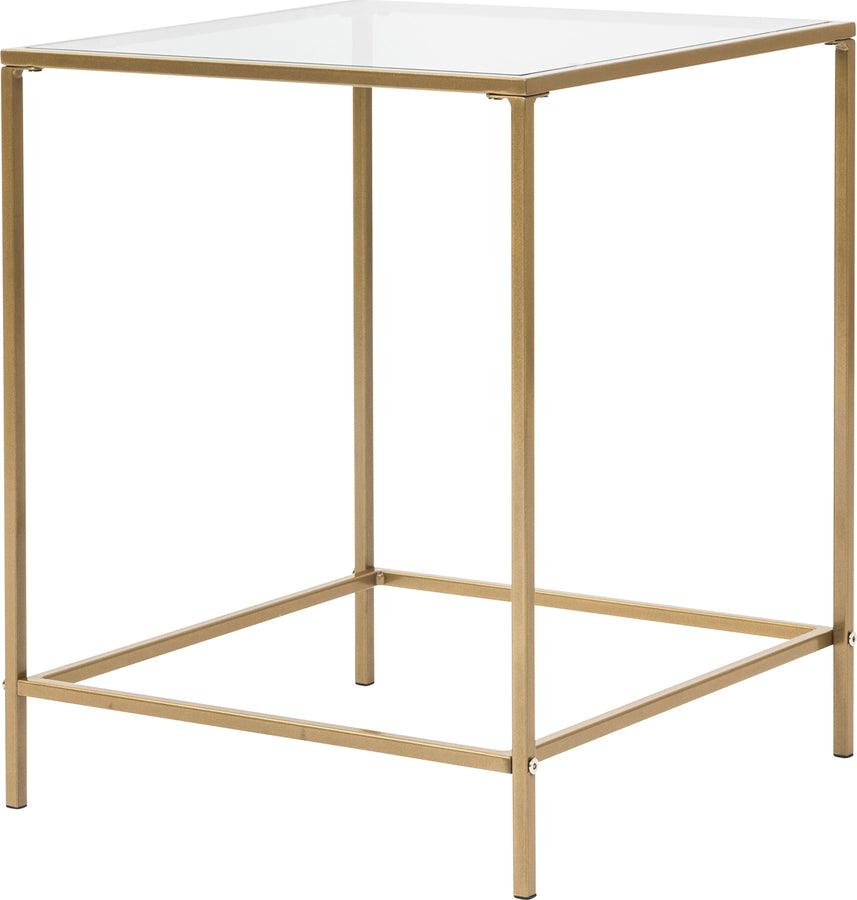 Euro Style Side & End Tables - Arvi 18" Square Side Table Clear & Brass