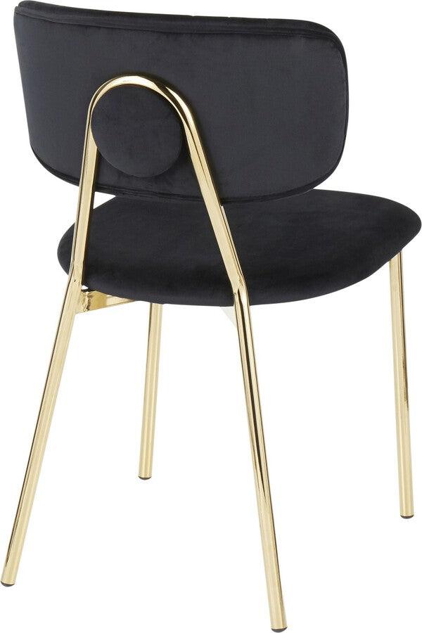 Lumisource Accent Chairs - Bouton Contemporary/Glam Chair In Gold Metal & Black Velvet (Set of 2)