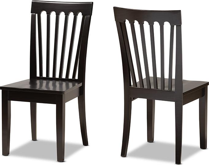Wholesale Interiors Dining Chairs - Minette Dark Brown Finished Wood 2-Piece Dining Chair Set