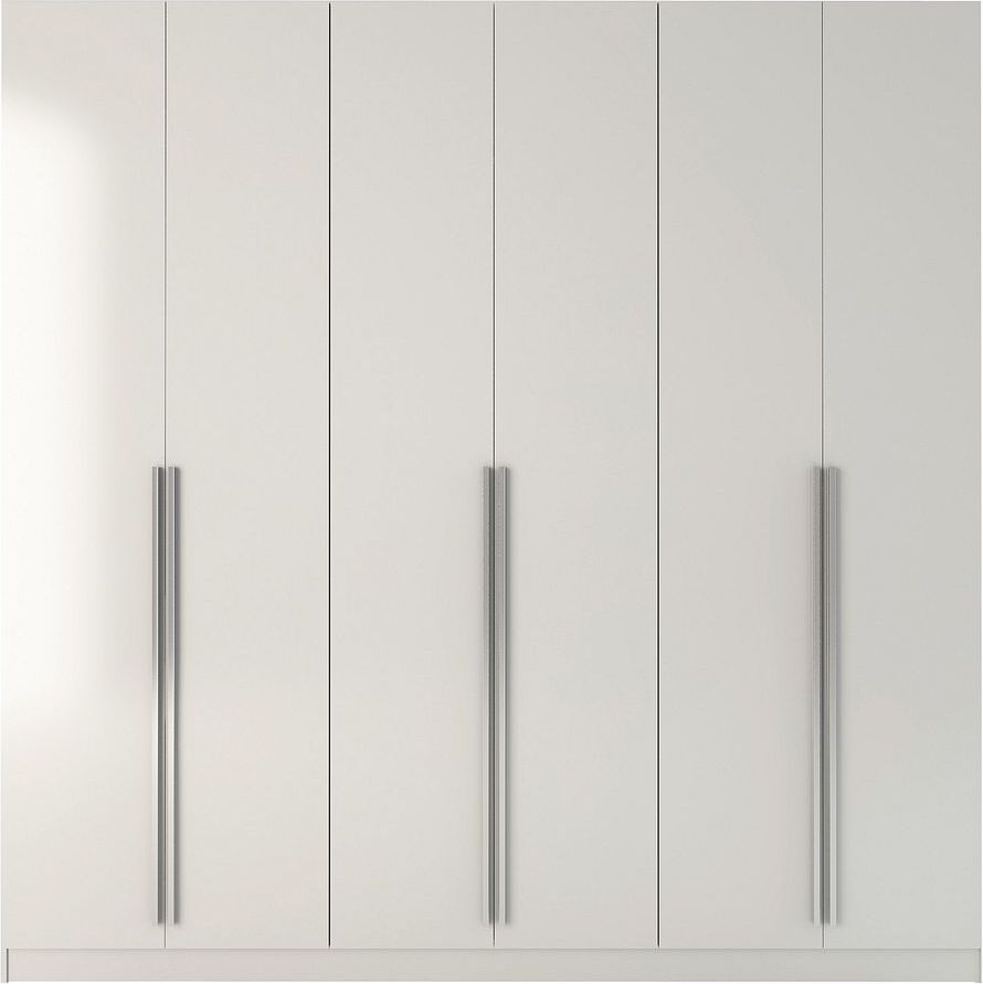 Manhattan Comfort Cabinets & Wardrobes - Eldridge 4- Drawer He/She Freestanding Armoire in White Gloss