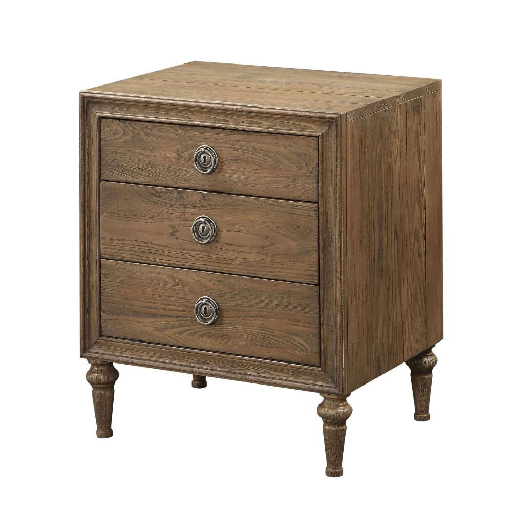 ACME Nightstands & Side Tables - ACME Inverness Nightstand, Reclaimed Oak