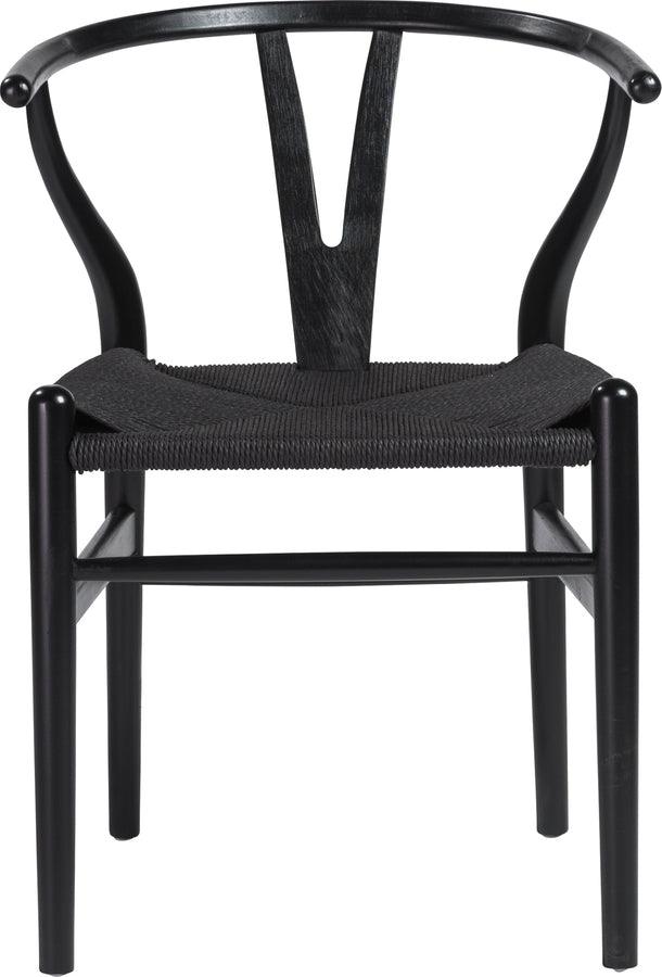Euro Style Dining Chairs - Evelina Side Chair with Black Stained Framed and Black Rush Seat - Set of 2