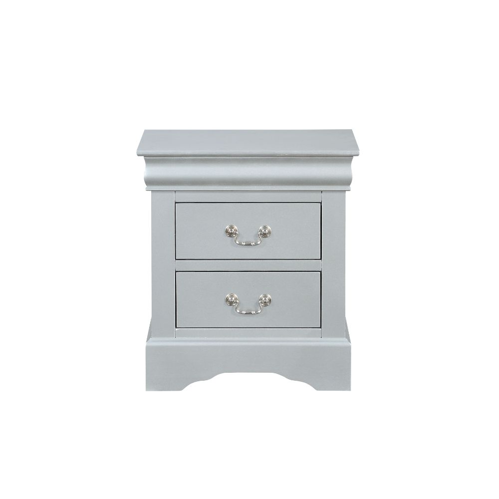 ACME Nightstands & Side Tables - ACME Louis Philippe Nightstand, Platinum