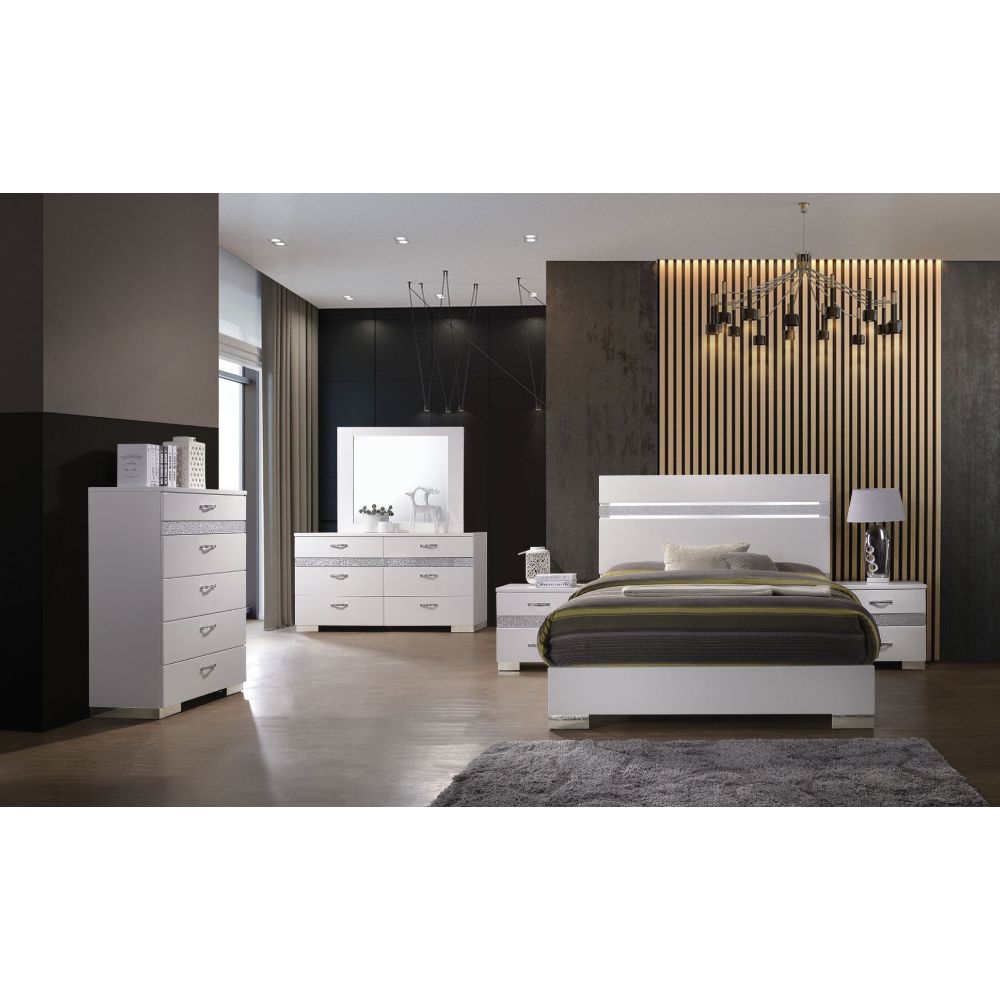 ACME Furniture Beds - Queen Bed, White High Gloss