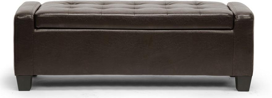 Wholesale Interiors Ottomans & Stools - Manchester Dark Brown Ottoman