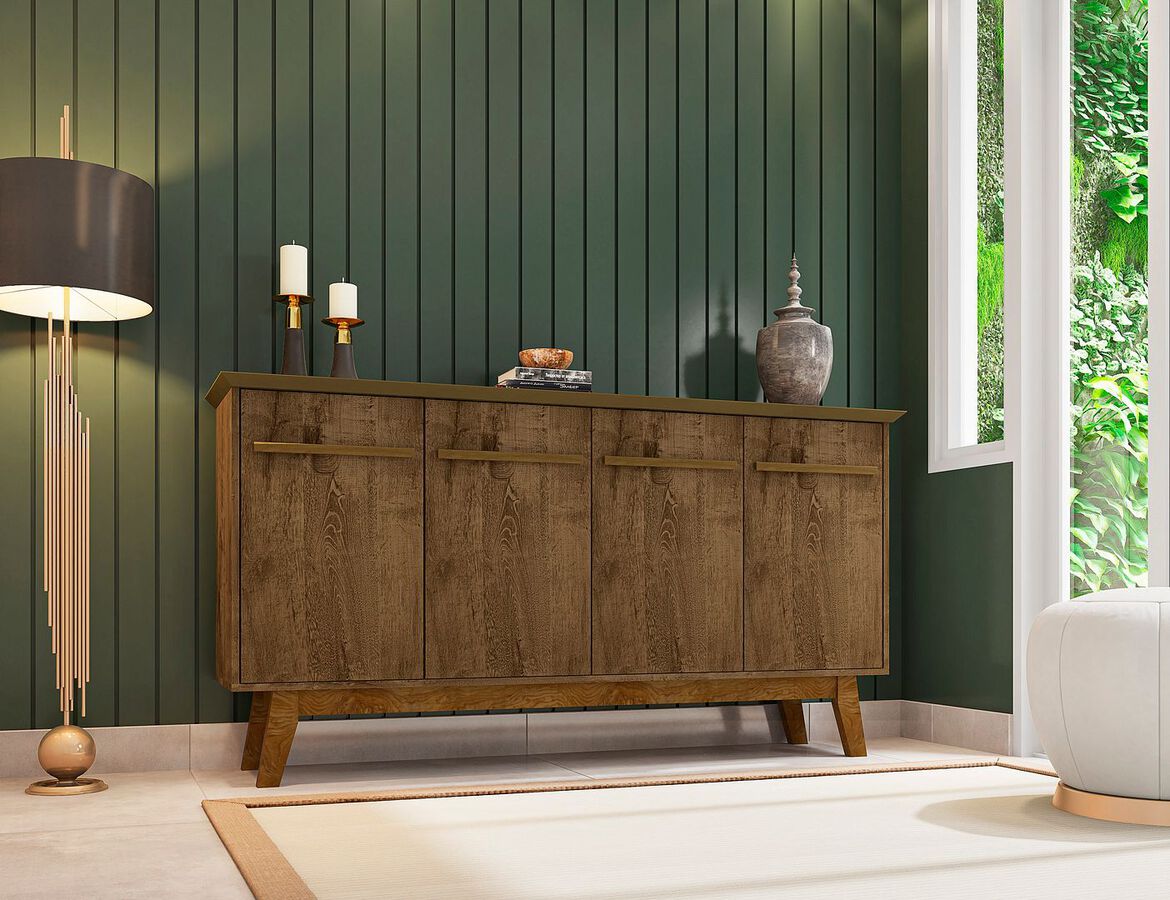 Manhattan Comfort Buffets & Cabinets - Yonkers 62.99 Sideboard in Rustic Brown