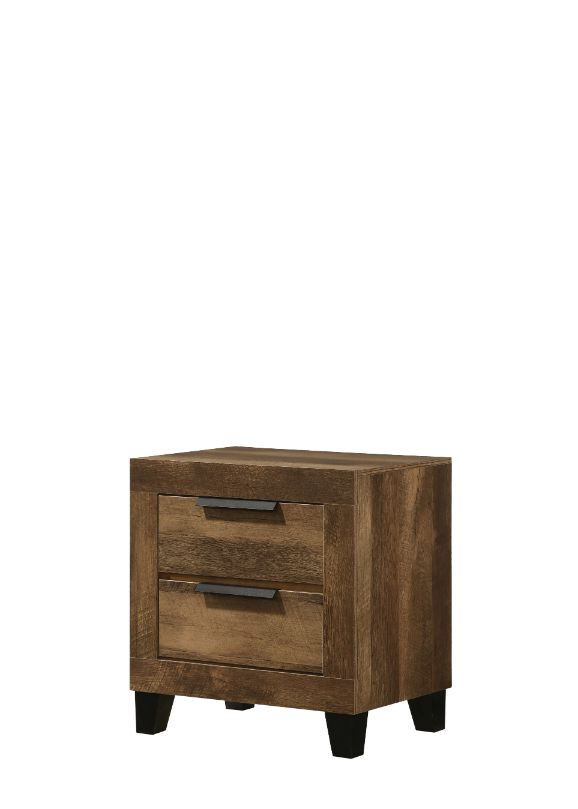 ACME Nightstands & Side Tables - ACME Morales Nightstand, Rustic Oak Finish